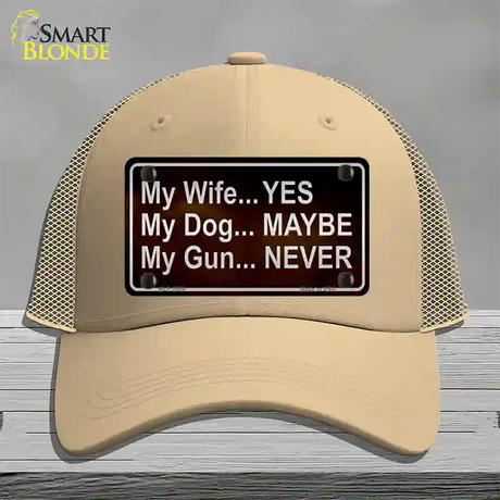 My Gun Novelty License Plate Hat Mesh / Khaki