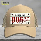 Beware of Dogs Novelty License Plate Hat Mesh / Khaki