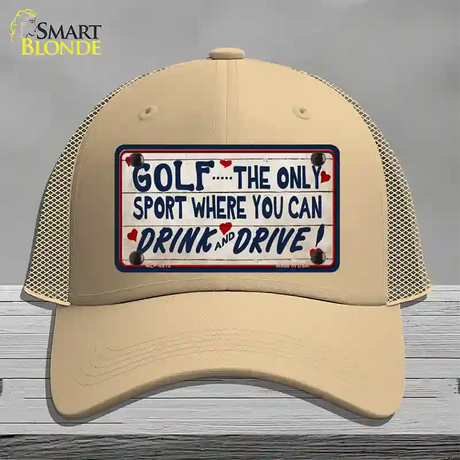 Drink And Drive Novelty License Plate Hat Mesh / Khaki