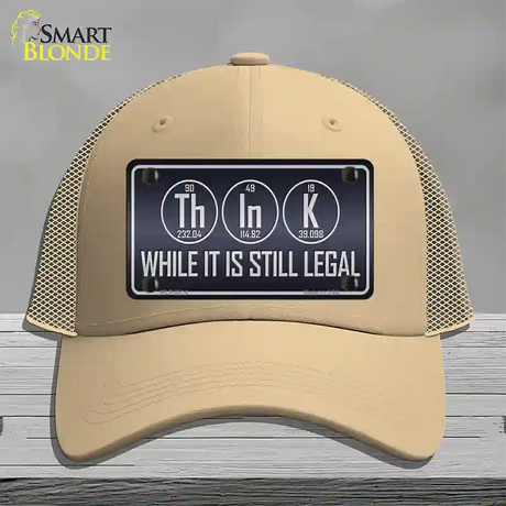 Think Novelty License Plate Hat Mesh / Khaki