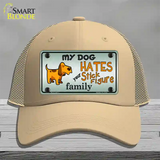 My Dog Hates Novelty License Plate Hat Mesh / Khaki