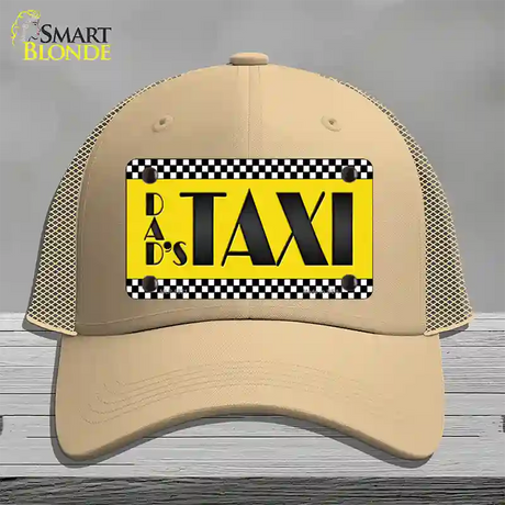 Dads Taxi Novelty License Plate Hat Mesh / Khaki