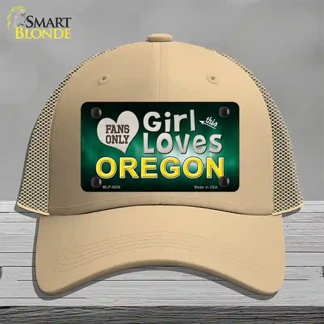 This Girl Loves Oregon Novelty License Plate Hat Mesh / Khaki