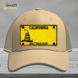 California Dont Tread On Me Novelty License Plate Hat Mesh / Khaki