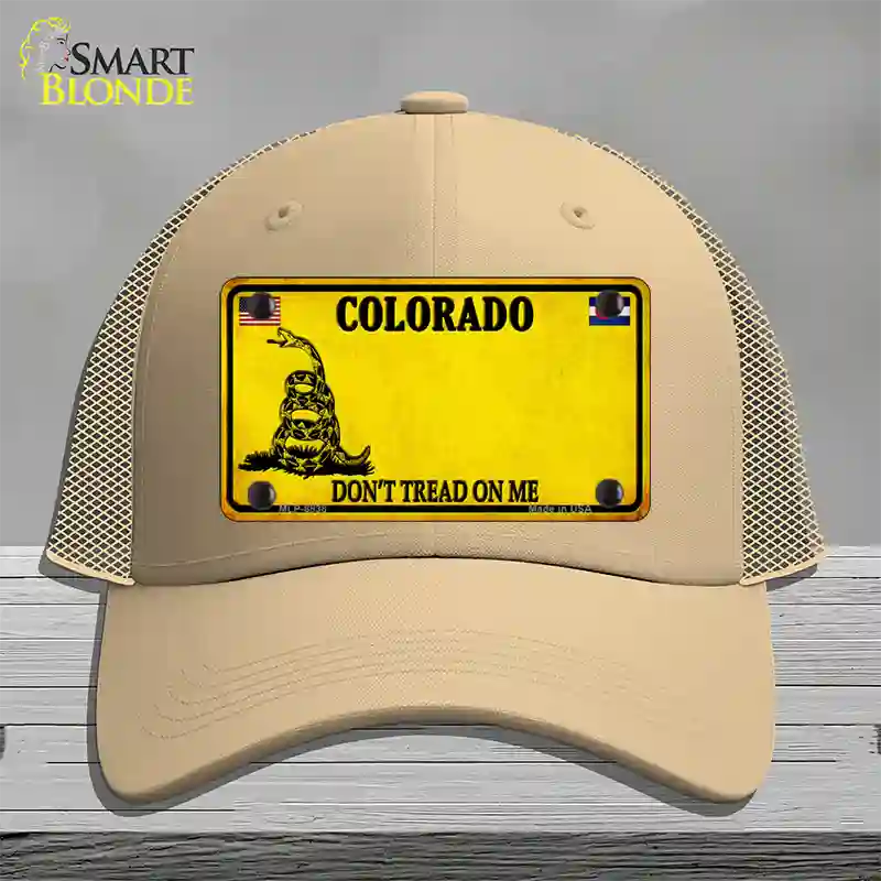 Colorado Dont Tread On Me Novelty License Plate Hat Mesh / Khaki