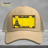 Delaware Dont Tread On Me Novelty License Plate Hat Mesh / Khaki