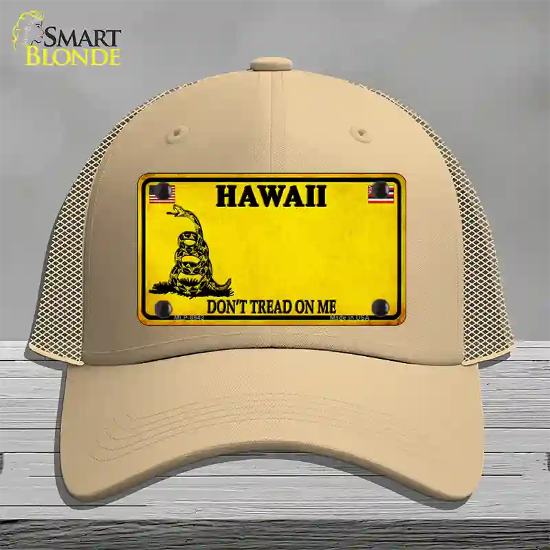 Hawaii Dont Tread On Me Novelty License Plate Hat Mesh / Khaki