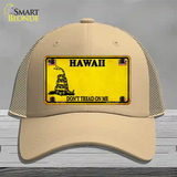 Hawaii Dont Tread On Me Novelty License Plate Hat Mesh / Khaki