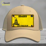 Idaho Dont Tread On Me Novelty License Plate Hat Mesh / Khaki