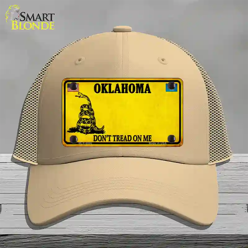 Oklahoma Dont Tread On Me Novelty License Plate Hat Mesh / Khaki