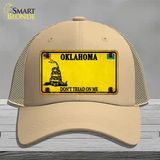 Oklahoma Dont Tread On Me Novelty License Plate Hat Mesh / Khaki