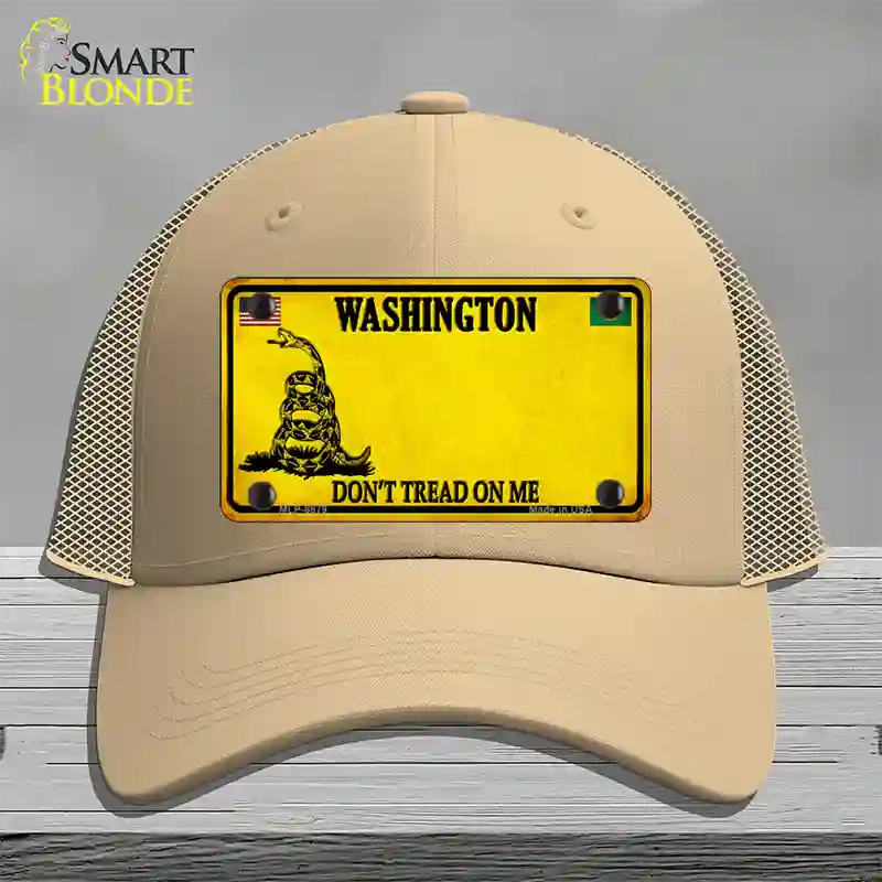 Washington Dont Tread On Me Novelty License Plate Hat Mesh / Khaki