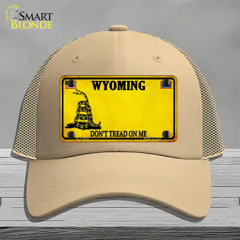 Wyoming Dont Tread On Me Novelty License Plate Hat Mesh / Khaki