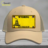 Wyoming Dont Tread On Me Novelty License Plate Hat Mesh / Khaki