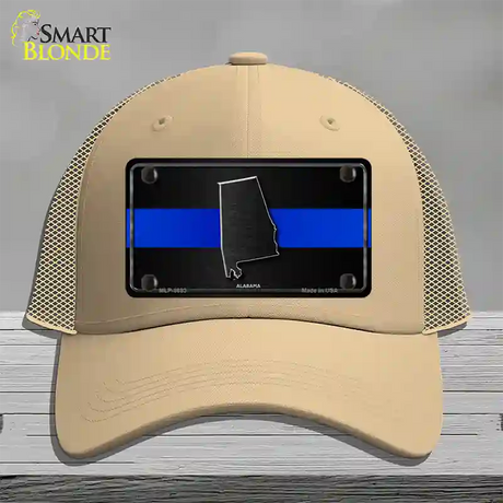 Alabama Thin Blue Line Novelty License Plate Hat Mesh / Khaki