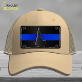 Idaho Thin Blue Line Novelty License Plate Hat Mesh / Khaki