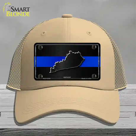 Kentucky Thin Blue Line Novelty License Plate Hat Mesh / Khaki