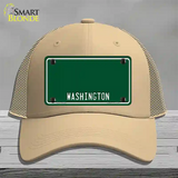 Washington Green Novelty License Plate Hat Mesh / Khaki