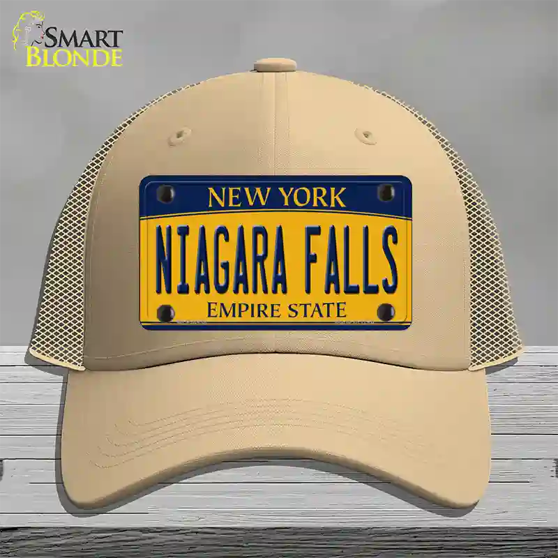 Niagara Falls New York Novelty License Plate Hat Mesh / Khaki