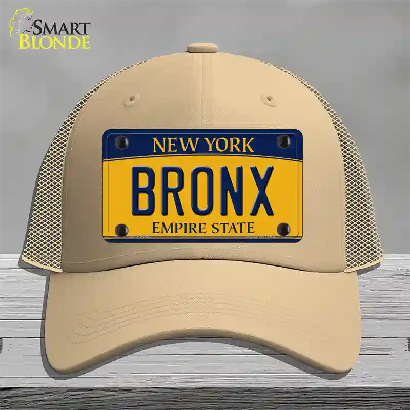 Bronx New York Novelty License Plate Hat Mesh / Khaki