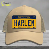 Harlem New York Novelty License Plate Hat Mesh / Khaki