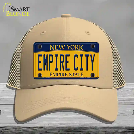 Empire City New York Novelty License Plate Hat Mesh / Khaki