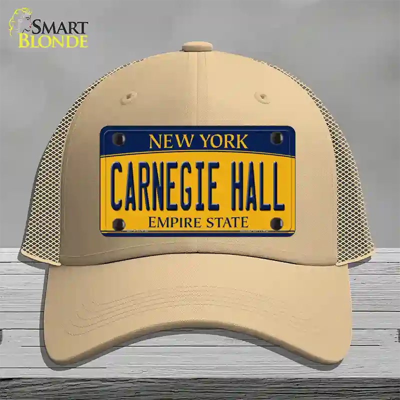 Carnegie Hall New York Novelty License Plate Hat Mesh / Khaki