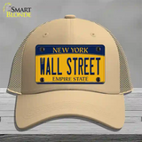 Wall Street New York Novelty License Plate Hat Mesh / Khaki