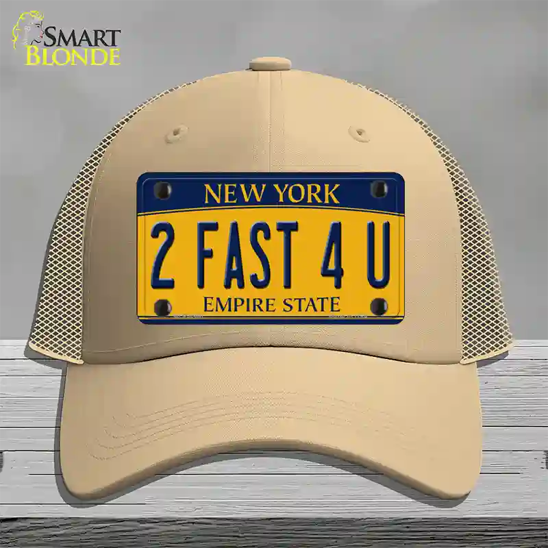 2 Fast 4 You New York Novelty License Plate Hat Mesh / Khaki