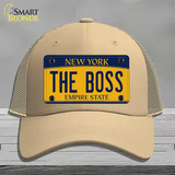 The Boss New York Novelty License Plate Hat Mesh / Khaki