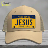 Jesus New York Novelty License Plate Hat Mesh / Khaki