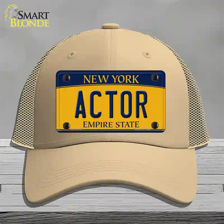 Actor New York Novelty License Plate Hat Mesh / Khaki