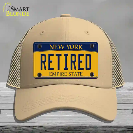 Retired New York Novelty License Plate Hat Mesh / Khaki