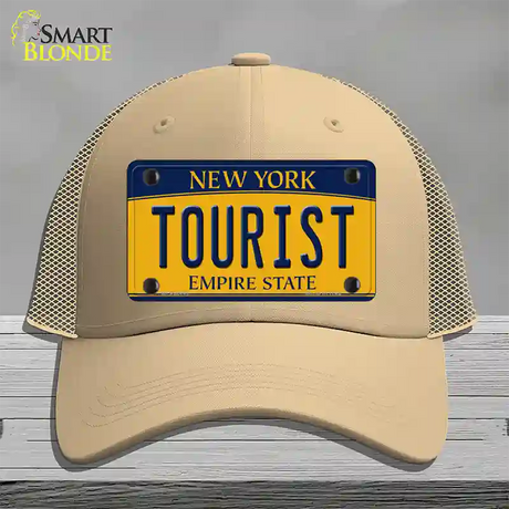 Tourist New York Novelty License Plate Hat Mesh / Khaki