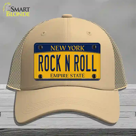 Rock N Roll New York Novelty License Plate Hat Mesh / Khaki