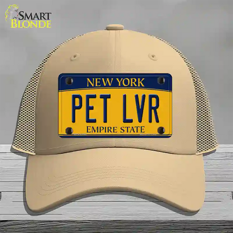 Pet Lvr New York Novelty License Plate Hat Mesh / Khaki