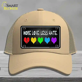 More Love Less Hate Rainbow Novelty License Plate Hat Mesh / Khaki