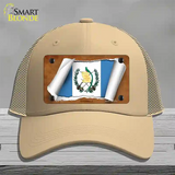 Guatemala Flag Scroll Novelty License Plate Hat Mesh / Khaki