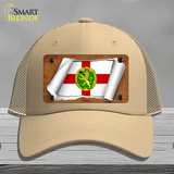 Alderney Flag Scroll Novelty License Plate Hat Mesh / Khaki