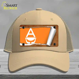 Antarctica Flag Scroll Novelty License Plate Hat Mesh / Khaki