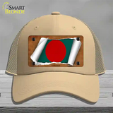 Bangladesh Flag Scroll Novelty License Plate Hat Mesh / Khaki