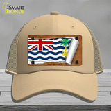 British Indian Ocean Flag Scroll Novelty License Plate Hat Mesh / Khaki