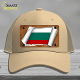 Bulgaria Flag Scroll Novelty License Plate Hat Mesh / Khaki