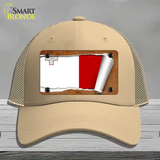 Malta Flag Scroll Novelty License Plate Hat Mesh / Khaki