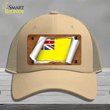 Nive Flag Scroll Novelty License Plate Hat Mesh / Khaki