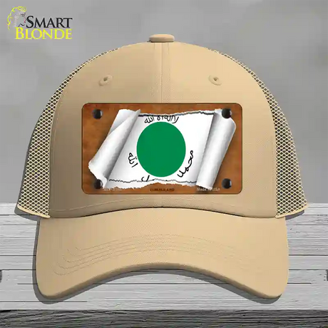 Somaliland Flag Scroll Novelty License Plate Hat Mesh / Khaki