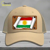 Kurdistan Flag Scroll Novelty License Plate Hat Mesh / Khaki