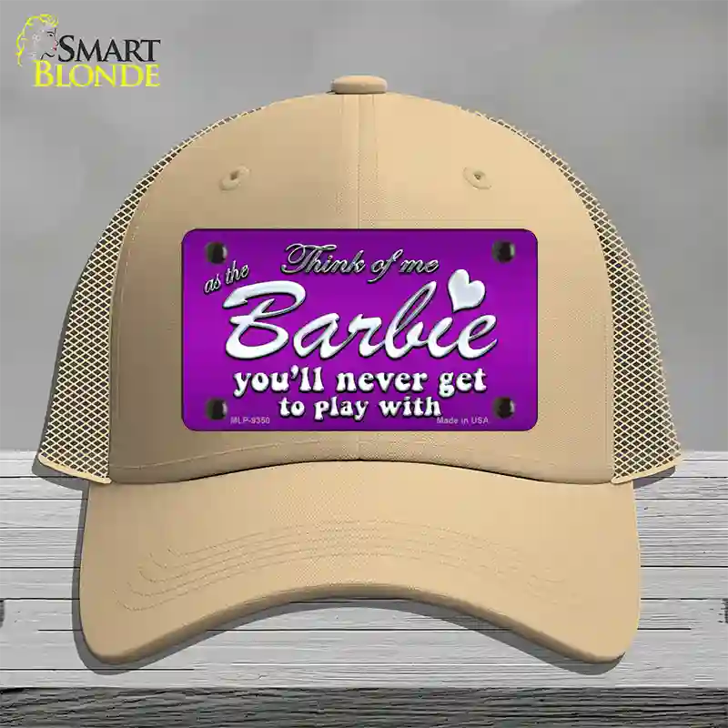 Barbie Never Play Novelty License Plate Hat Mesh / Khaki