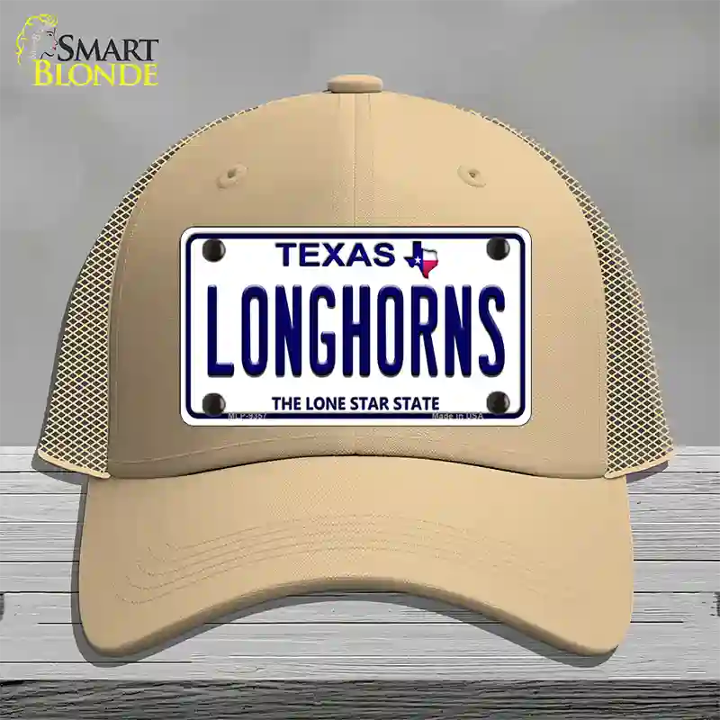 Longhorn Texas Novelty License Plate Hat Mesh / Khaki