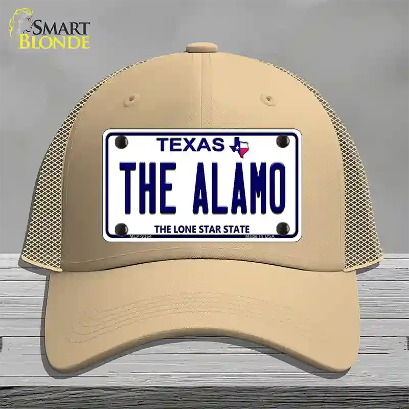 Alamo Texas Novelty License Plate Hat Mesh / Khaki